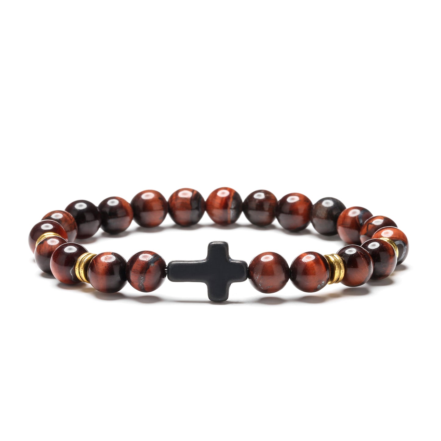 Retro Cross Beaded Natural Stone Bracelets