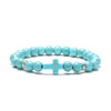 Retro Cross Beaded Natural Stone Bracelets