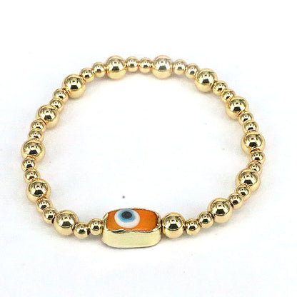 Fashion Devil's Eye Copper Gold Plated Bracelets 1 Piece