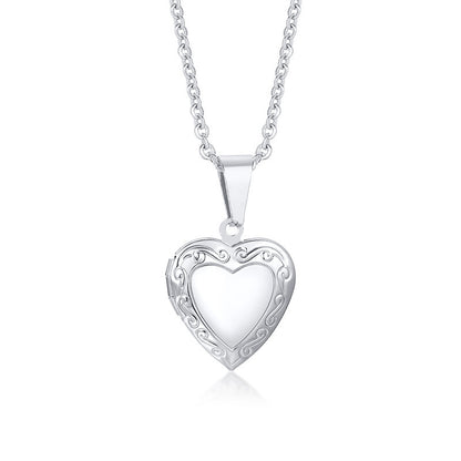 Simple Style Heart Shape Stainless Steel Plating Zircon Pendant Necklace 1 Piece