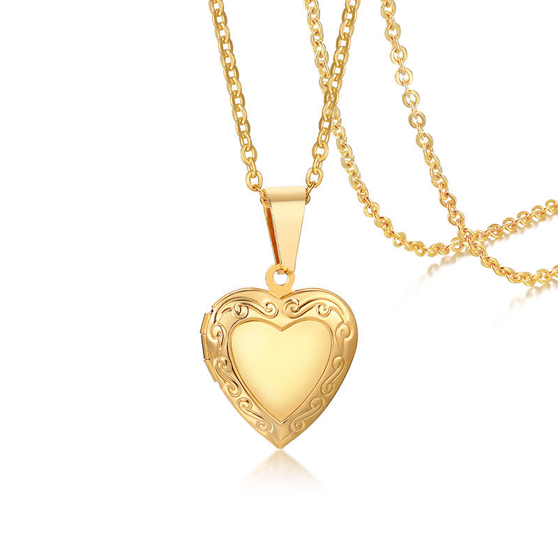 Simple Style Heart Shape Stainless Steel Plating Zircon Pendant Necklace 1 Piece