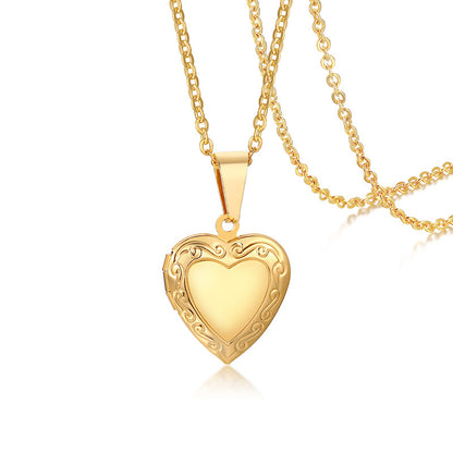 Simple Style Heart Shape Stainless Steel Plating Zircon Pendant Necklace 1 Piece