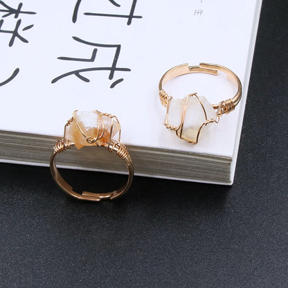 Fashion Irregular Natural Stone Open Ring 1 Piece