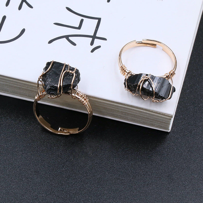 Fashion Irregular Natural Stone Open Ring 1 Piece