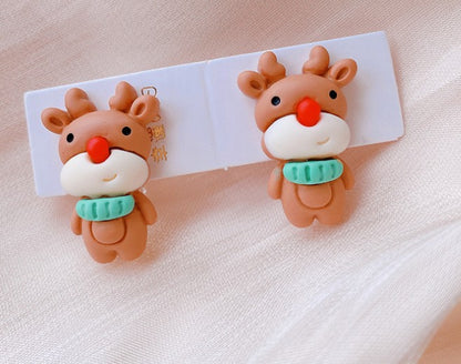 Fashion Santa Claus Plastic Resin Girl's Ear Clips 1 Pair