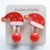 Fashion Christmas Tree Santa Claus Plastic Resin Girl's Drop Earrings Ear Clips 1 Pair