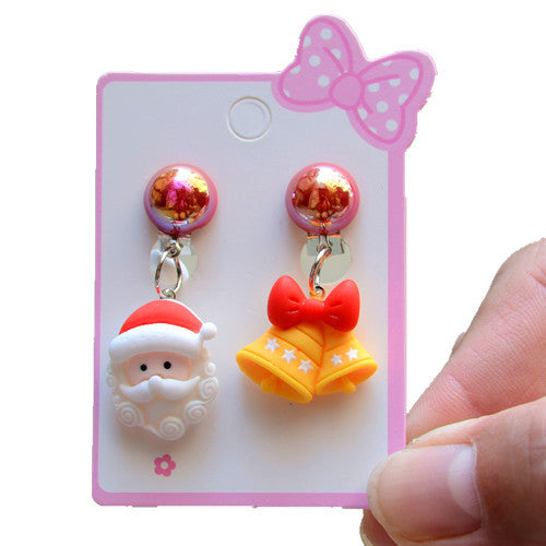 Fashion Santa Claus Plastic Resin Girl's Ear Clips 1 Pair