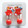 Fashion Christmas Tree Santa Claus Plastic Resin Girl's Drop Earrings Ear Clips 1 Pair