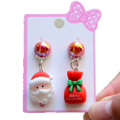 Fashion Santa Claus Plastic Resin Girl's Ear Clips 1 Pair