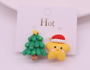 Fashion Santa Claus Plastic Resin Girl's Ear Clips 1 Pair