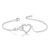 Sweet Simple Style Infinity Heart Shape Copper Inlay Zircon Bracelets Necklace