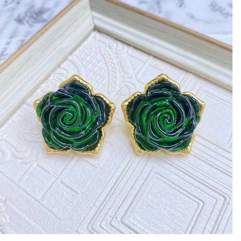 Retro Flower Alloy Plating Women's Ear Studs