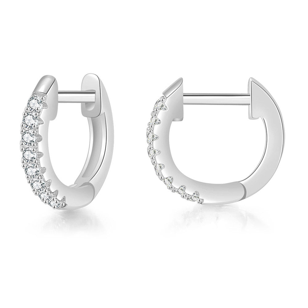 1 Pair Simple Style Circle Inlay Copper Zircon Hoop Earrings