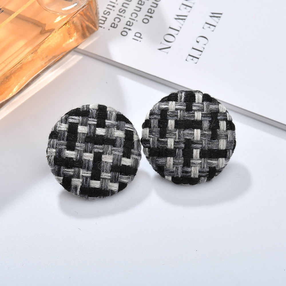 Fashion Round Alloy Artificial Rhinestones Women's Ear Studs 1 Pair