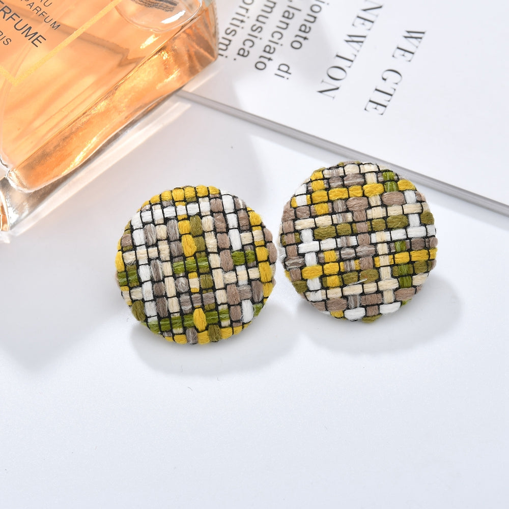 Fashion Round Alloy Artificial Rhinestones Women's Ear Studs 1 Pair