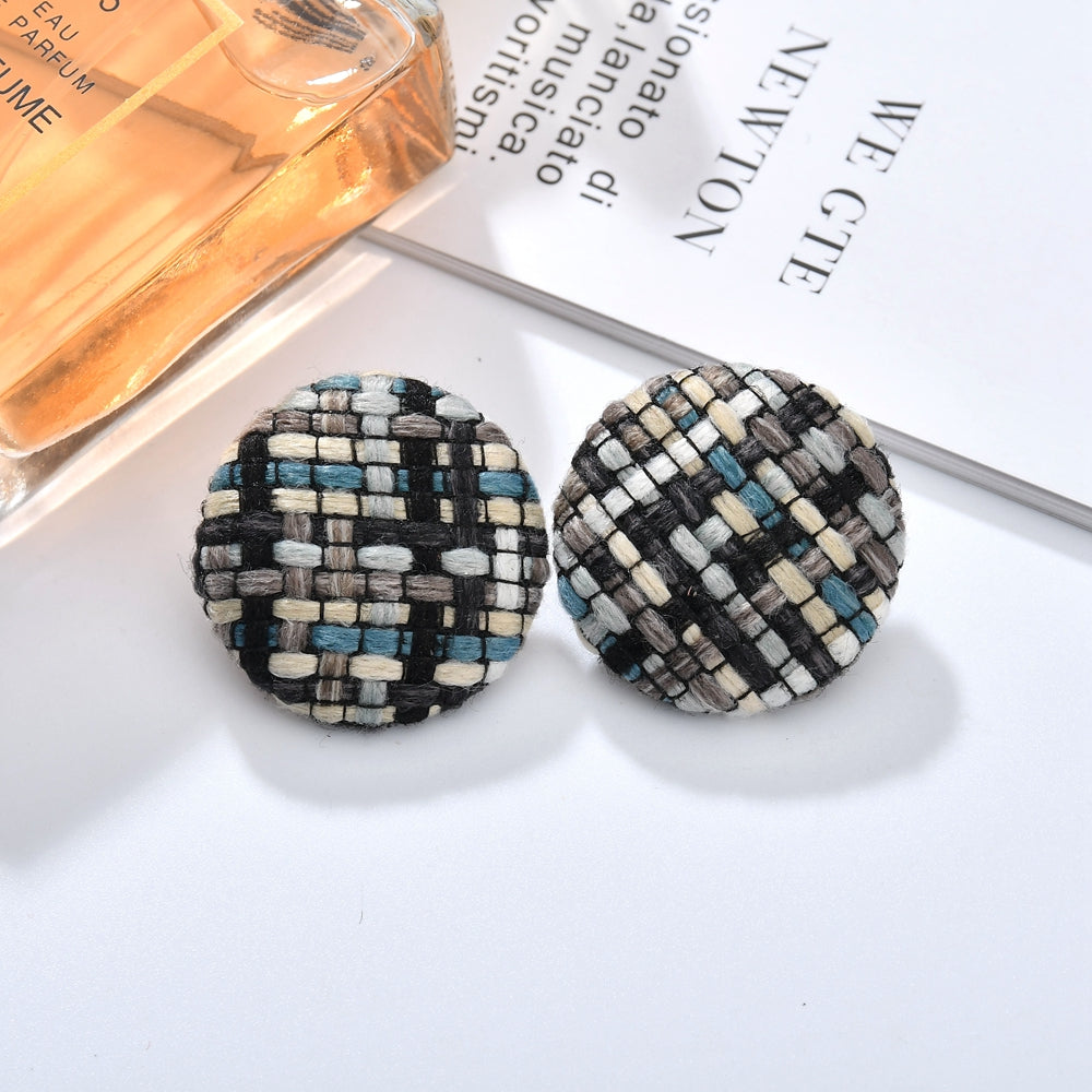 Fashion Round Alloy Artificial Rhinestones Women's Ear Studs 1 Pair