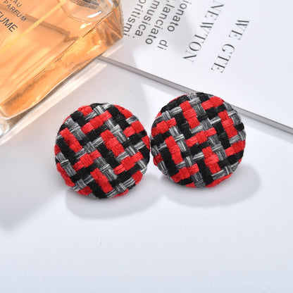 Fashion Round Alloy Artificial Rhinestones Women's Ear Studs 1 Pair