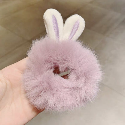 Fashion Bunny Ears Plush Hair Tie 1 Piece