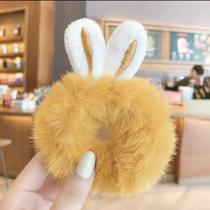 Fashion Bunny Ears Plush Hair Tie 1 Piece