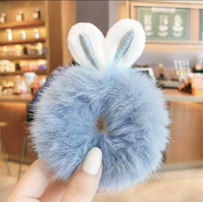 Fashion Bunny Ears Plush Hair Tie 1 Piece