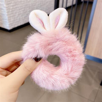 Fashion Bunny Ears Plush Hair Tie 1 Piece