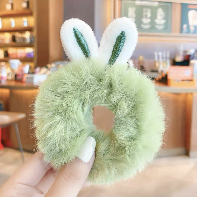 Fashion Bunny Ears Plush Hair Tie 1 Piece