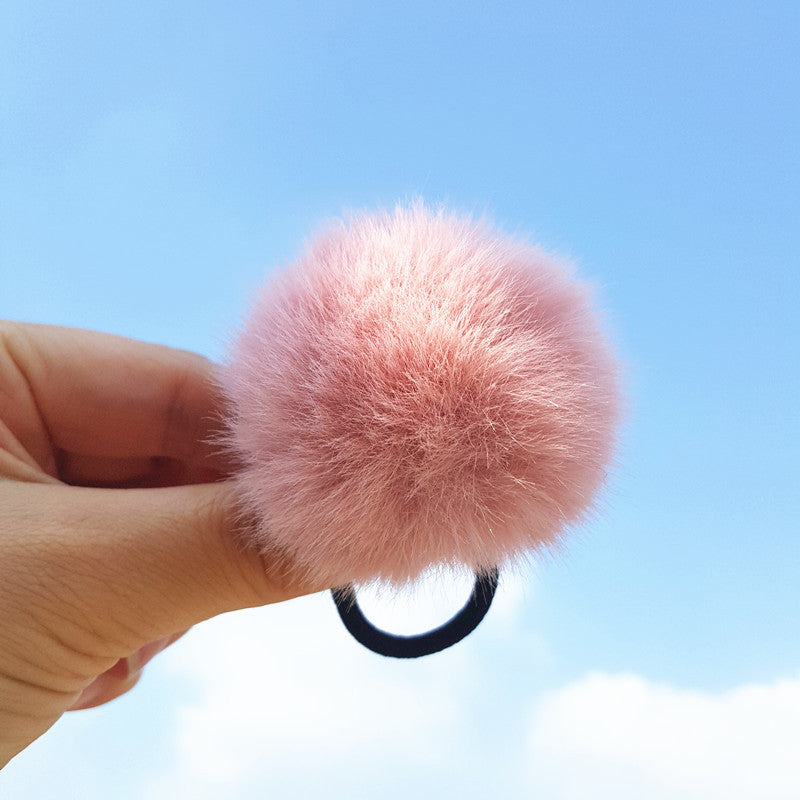 Fashion Solid Color Plush Hair Tie 1 Piece