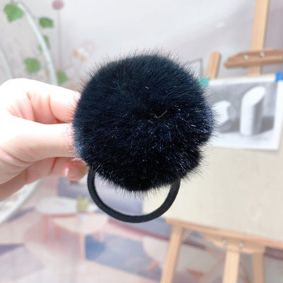 Fashion Solid Color Plush Hair Tie 1 Piece