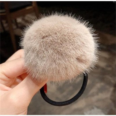 Fashion Solid Color Plush Hair Tie 1 Piece