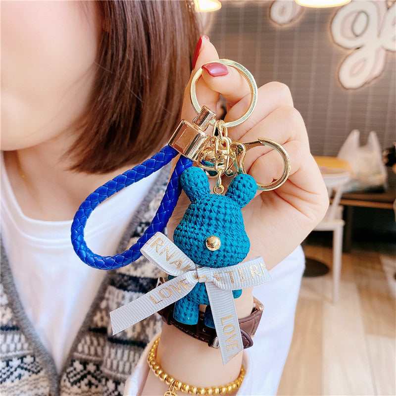 Cute Bear Resin Metal Unisex Bag Pendant Keychain