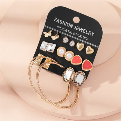 Fashion Geometric Alloy Plating Artificial Pearls Women's Earrings 1 Set