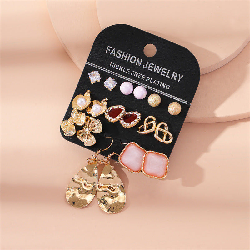 Fashion Geometric Alloy Plating Artificial Pearls Women's Earrings 1 Set