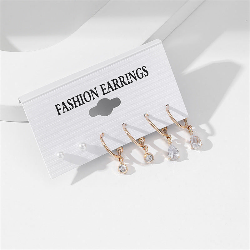 Fashion Geometric Alloy Plating Artificial Pearls Women's Earrings 1 Set