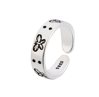 Fashion Flower Butterfly Daisy Alloy Enamel Plating Women's Open Ring Rings