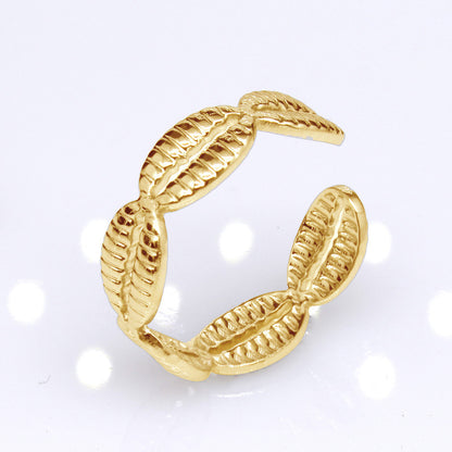 Retro Star Snake Titanium Steel Plating Open Ring 1 Piece