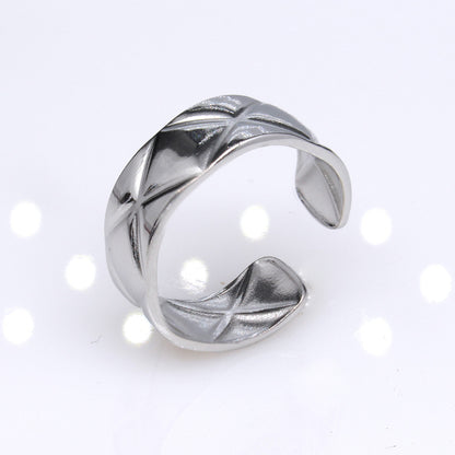 Retro Star Snake Titanium Steel Plating Open Ring 1 Piece