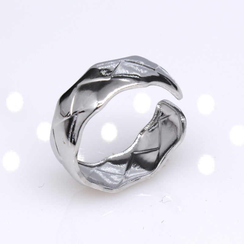 Retro Star Snake Titanium Steel Plating Open Ring 1 Piece