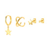 Fashion Geometric Star Moon Copper Plating Artificial Rhinestones Earrings 1 Set