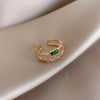 Modern Style Heart Shape Metal Plating Zircon Women's Rings 1 Piece