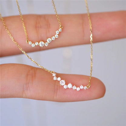 Fashion Solid Color Silver Plating Inlay Zircon Choker 1 Piece