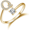Fashion Letter Alloy Plating Zircon Unisex Open Ring