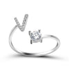 Fashion Letter Alloy Plating Zircon Unisex Open Ring