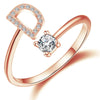 Fashion Letter Alloy Plating Zircon Unisex Open Ring