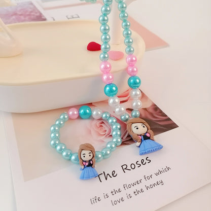 Cute Cartoon Character Resin Beaded Kid's Necklace 1 Piece