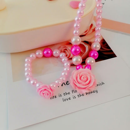 Cute Cartoon Character Resin Beaded Kid's Necklace 1 Piece