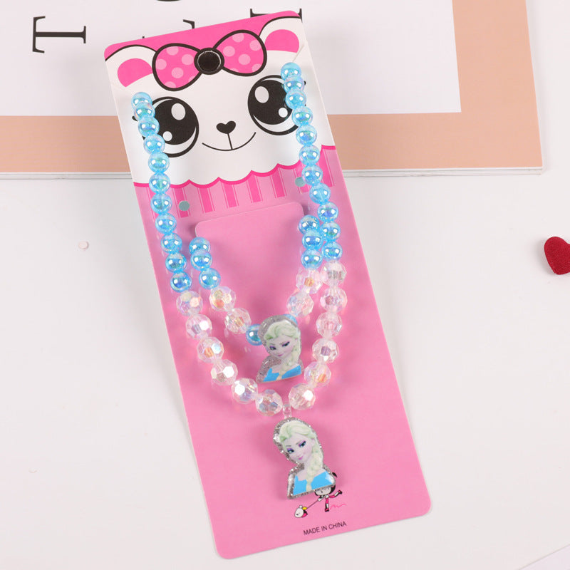 Cute Cartoon Character Resin Beaded Kid's Necklace 1 Piece