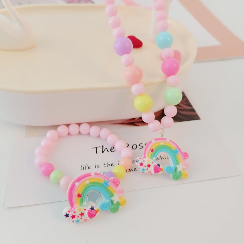 Cute Cartoon Character Resin Beaded Kid's Necklace 1 Piece