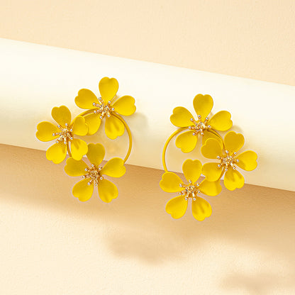 Fashion Flower Alloy Flowers Women's Drop Earrings 1 Pair