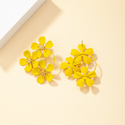 Fashion Flower Alloy Flowers Women's Drop Earrings 1 Pair