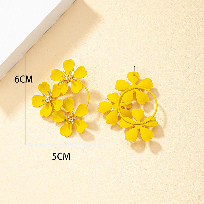 Fashion Flower Alloy Flowers Women's Drop Earrings 1 Pair